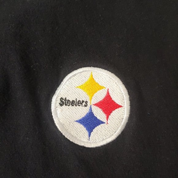 Pittsburgh Steelers Pro Line Logo Athletic Mens XL Polo Shirt Black Embroidered - Picture 2 of 8